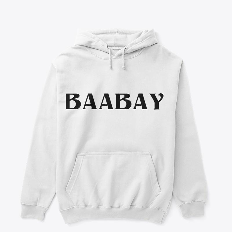 BAABAY WHITE HOODIE SWEATSHIRT